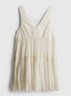 Minikleid mit V-Ausschnitt in Knitteroptik