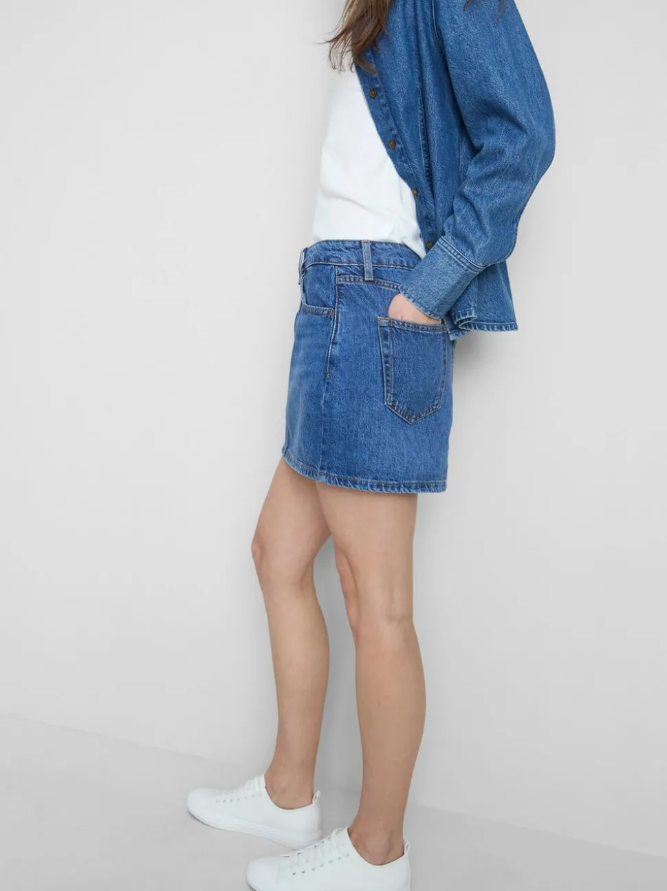 Minirock aus Baumwoll-Denim