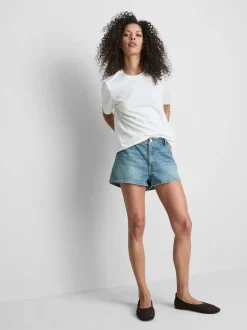 Minishorts aus Baumwoll-Denim