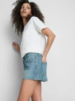Minishorts aus Baumwoll-Denim