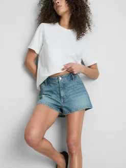Minishorts aus Baumwoll-Denim