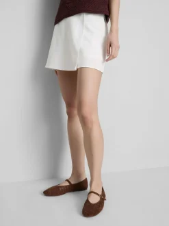 Mini-Skort aus Leinengemisch seitlich zum Binden