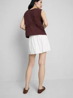 Mini-Skort aus Leinengemisch seitlich zum Binden