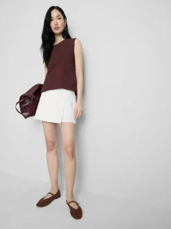 Mini-Skort aus Leinengemisch seitlich zum Binden