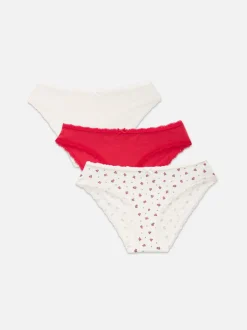 Minislips mit Spitzenbesatz, 3er-Pack
