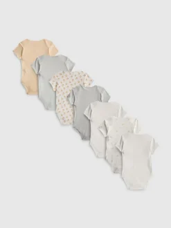 0–36 Monate | Bodys aus reiner Baumwolle mit Entengrafik, 7er-Pack