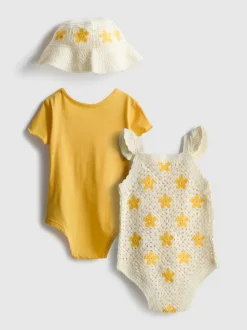 0–18 Monate | Bodys und Sonnenhut für Neugeborene, 2er-Pack