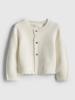 0–18 Monate | Cardigan mit Bogenkante für Neugeborene