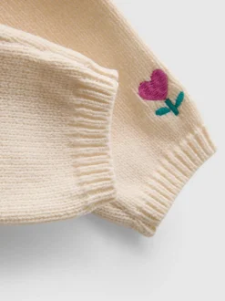 0–18 Monate | Cardigan mit Stickerei und Leggings aus reiner Baumwolle für Neugeborene