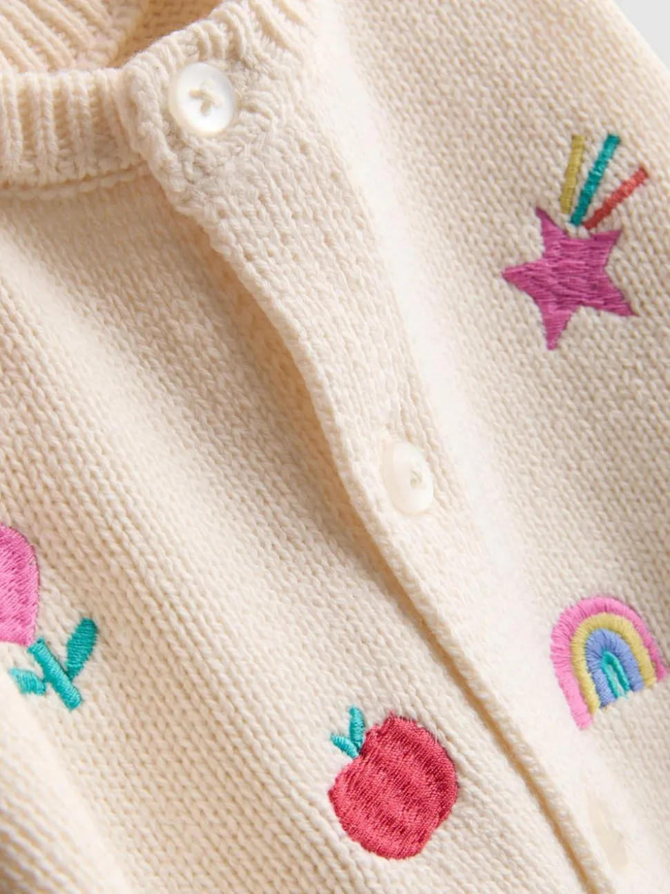 0–18 Monate | Cardigan mit Stickerei und Leggings aus reiner Baumwolle für Neugeborene