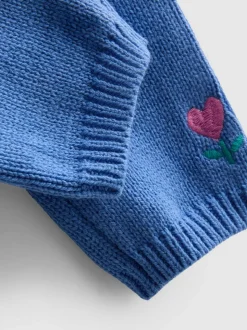 0–18 Monate | Cardigan mit Stickerei und Leggings aus reiner Baumwolle für Neugeborene