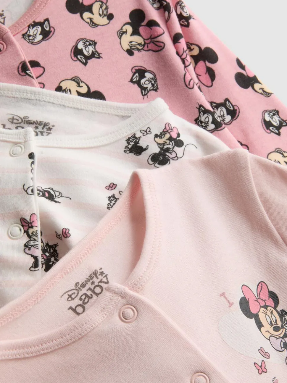 0–24 Monate | „Disney Minnie Maus“ Schlafanzüge mit Druckknöpfen, 3er-Pack