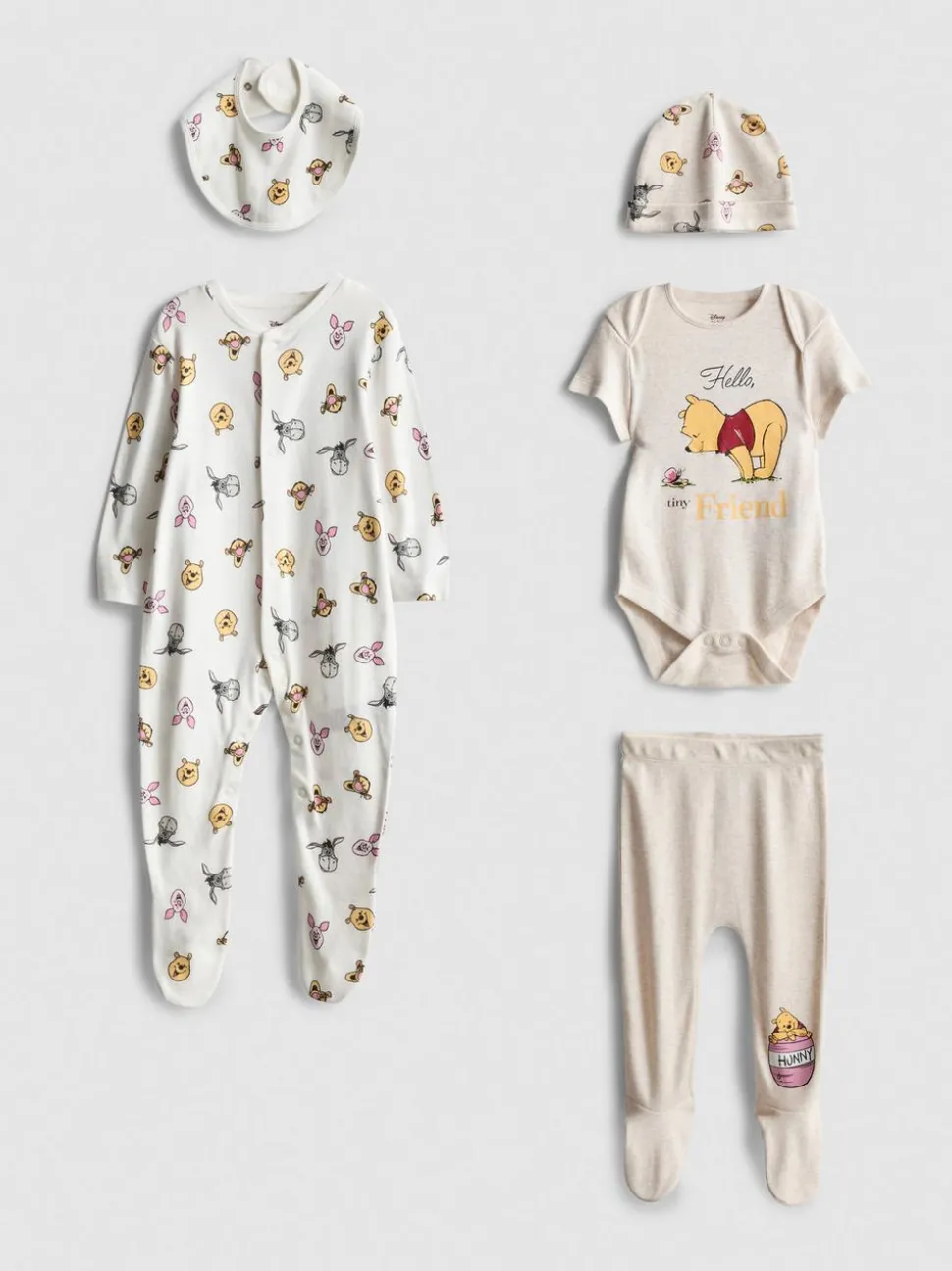0–9 Monate | „Disney Winnie Puuh“ Set für Neugeborene, 5-teilig