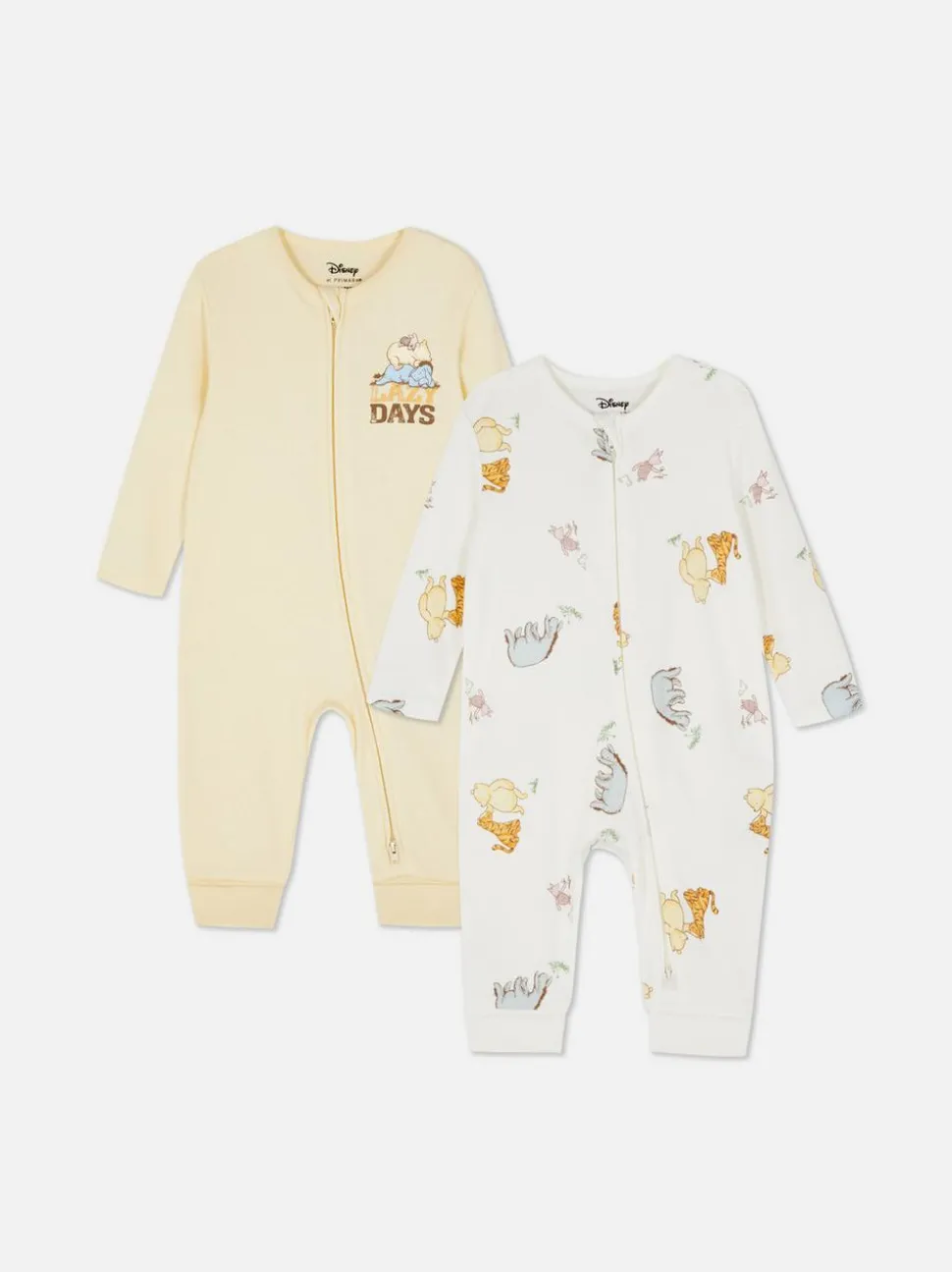 0–24 Monate | „Disney Winnie Puuh“ Strampler mit Reißverschluss, 2er-Pack