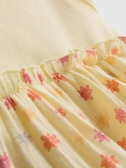 0–18 Monate | Geripptes, gesmoktes Kleid für Neugeborene