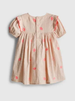 0–18 Monate | Gesmoktes Kleid mit Muschelstickerei für Neugeborene