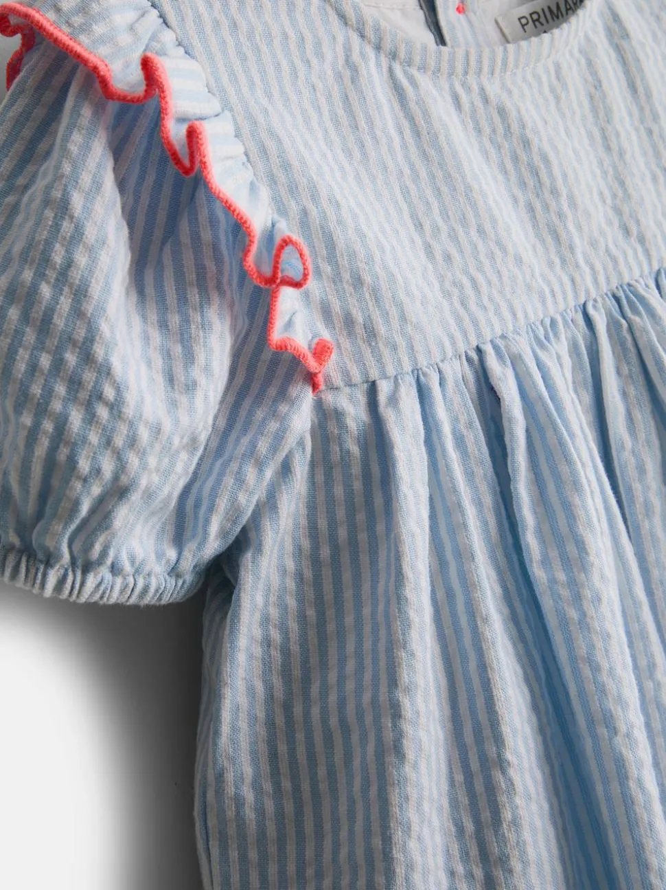 0–18 Monate | Gestreiftes Seersucker-Hängerkleid für Neugeborene