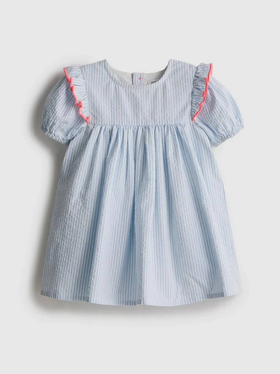 0–18 Monate | Gestreiftes Seersucker-Hängerkleid für Neugeborene