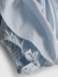 0–18 Monate | Gestreiftes Seersucker-Hängerkleid für Neugeborene