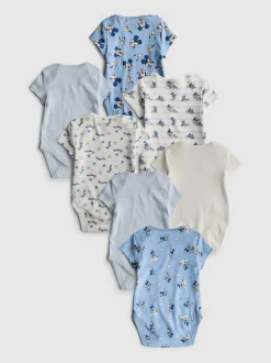 0–36 Monate | Kurzärmelige „Disney Micky Maus“ Bodys, 7er-Pack