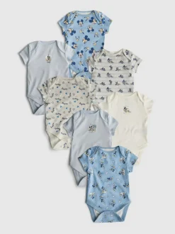 0–36 Monate | Kurzärmelige „Disney Micky Maus“ Bodys, 7er-Pack