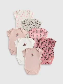 0–36 Monate | Kurzärmelige „Disney Minnie Maus“ Bodys, 7er-Pack