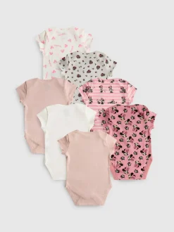 0–36 Monate | Kurzärmelige „Disney Minnie Maus“ Bodys, 7er-Pack