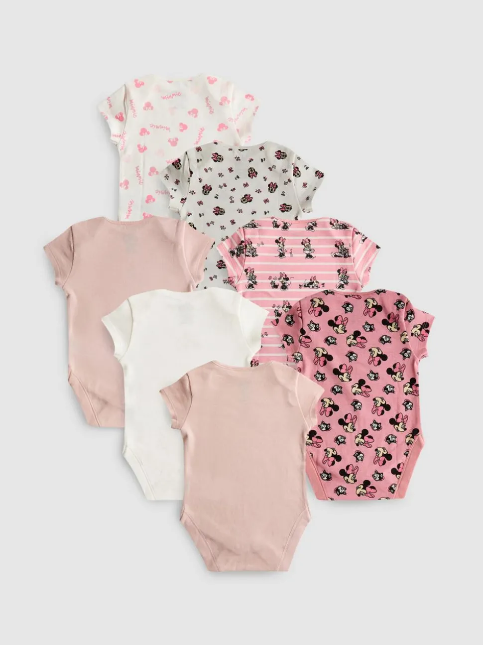 0–36 Monate | Kurzärmelige „Disney Minnie Maus“ Bodys, 7er-Pack