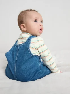 0–18 Monate | Langarmbody und Denim-Latzhose für Neugeborene