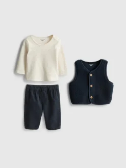 0–18 Monate | Langarmshirt, Hose und Weste für Neugeborene