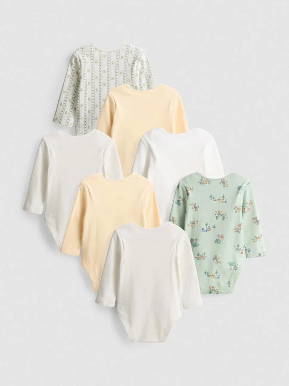 0–36 Monate | Langärmelige „Disney Winnie Puuh“ Bodys, 7er-Pack