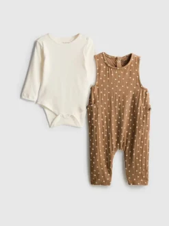 0–18 Monate | Langärmeliger Body und Latzhose im Set