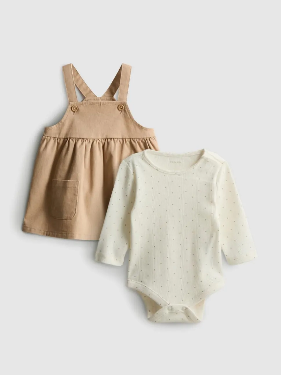 0–18 Monate | Langärmeliger Body und Trägerkleid für Neugeborene im Set
