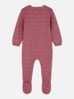 0–9 Monate | Strickschlafanzug für Neugeborene