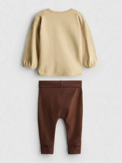 0–18 Monate | Sweatshirt und Leggings mit hohem Baumwollanteil für Neugeborene im Set