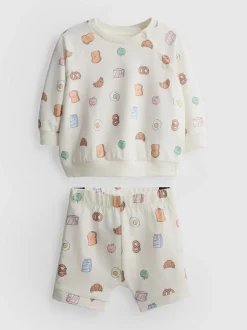 0–18 Monate | Sweatshirt und Shorts mit Food-Grafiken