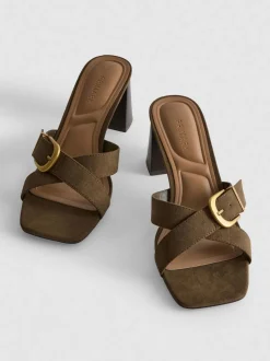 Mules mit Blockabsatz und Schnalle