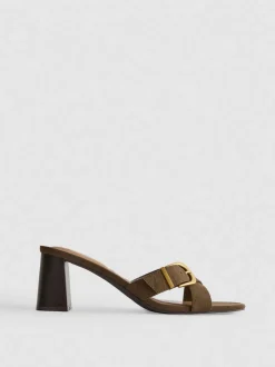 Mules mit Blockabsatz und Schnalle