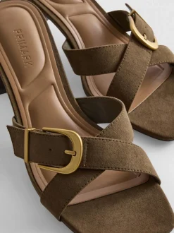 Mules mit Blockabsatz und Schnalle