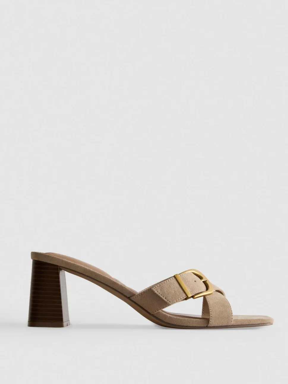 Mules mit Blockabsatz und Schnalle