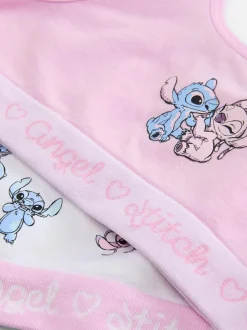 Nahtlose, bauchfreie „Disney Stitch und Engel“ Tops, 2er-Pack