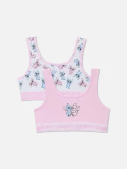 Nahtlose, bauchfreie „Disney Stitch und Engel“ Tops, 2er-Pack