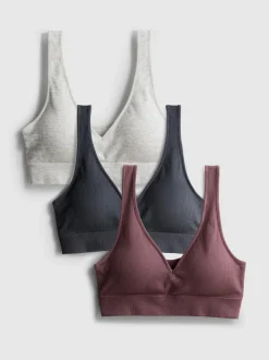 Nahtlose Bralette-BHs mit V-Ausschnitt, 3er-Pack