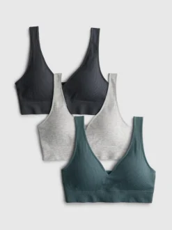 Nahtlose Bralette-BHs mit V-Ausschnitt, 3er-Pack