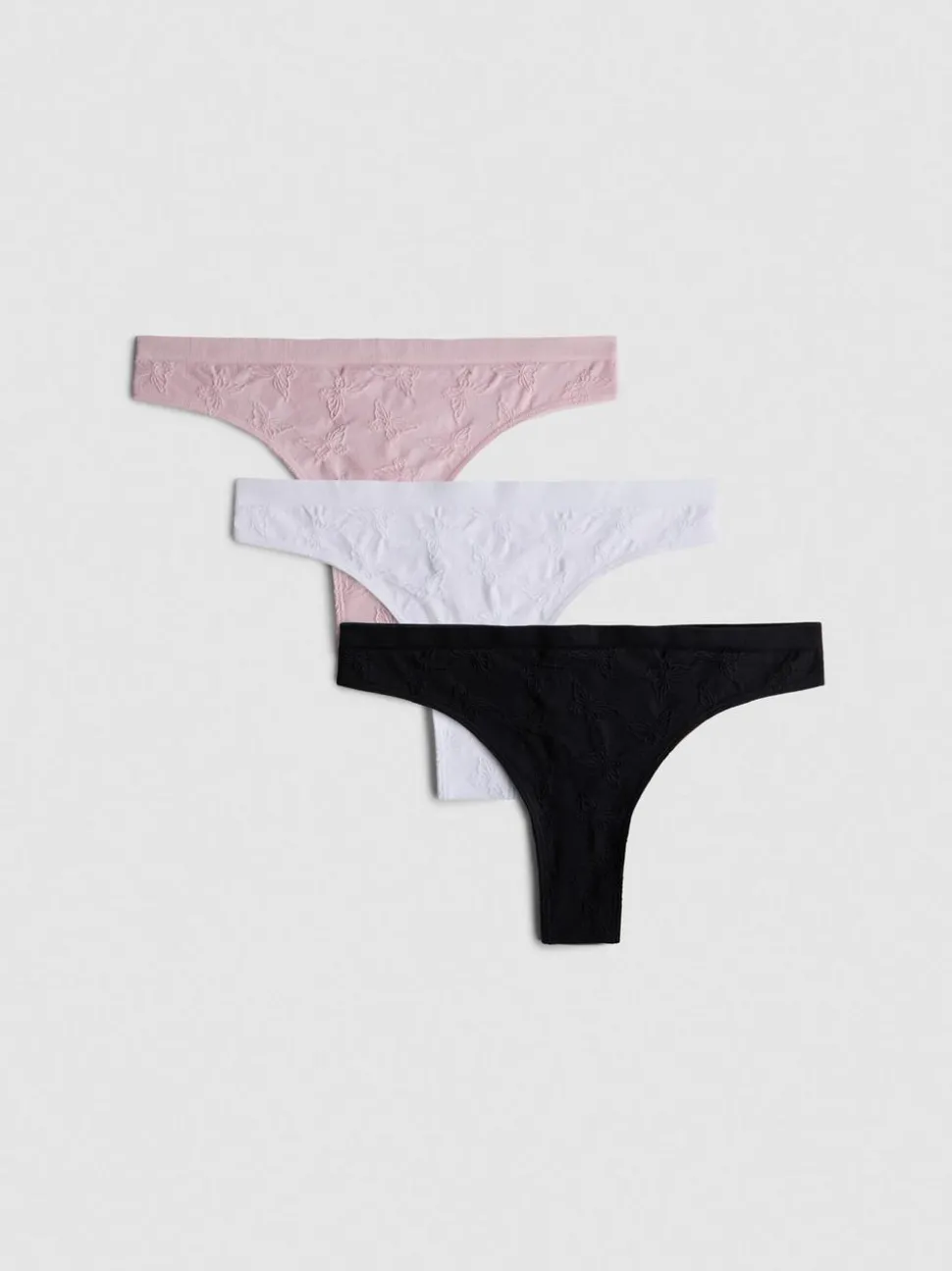 Nahtlose Jacquard-Tangas, 3er-Pack