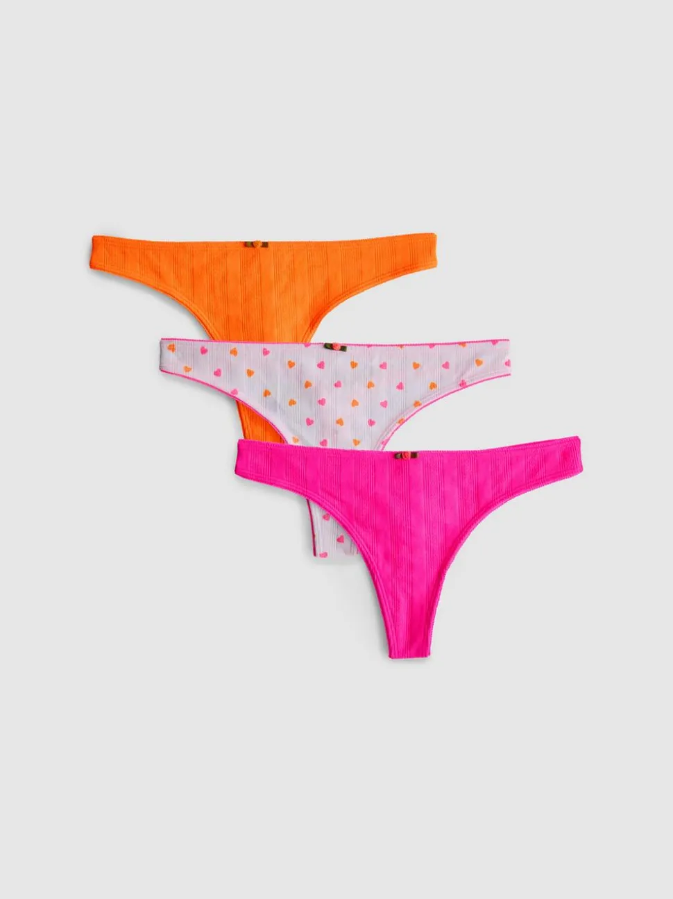 Nahtlose Pointelle-Tangas, 3er-Pack