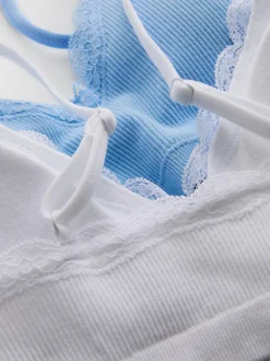 Nahtloser Bralette-BH mit Spitzenbesatz, 2er-Pack