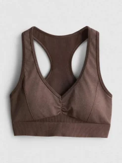 Nahtloses, bauchfreies Activewear-Top in Acid-Wash