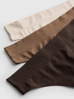 Nahtlose Tangas in neutralen Farben, 3er-Pack