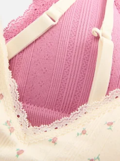 Nahtlose Triangel-BHs mit Spitzenbesatz, 2er-Pack